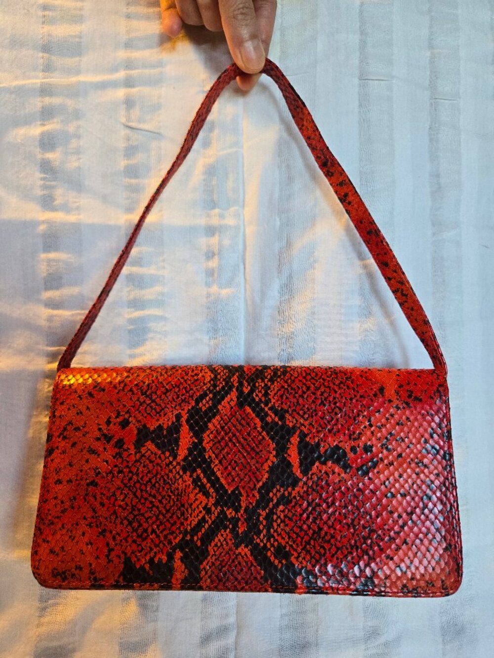 Charles Jourdan Red Snakeskin mini purse